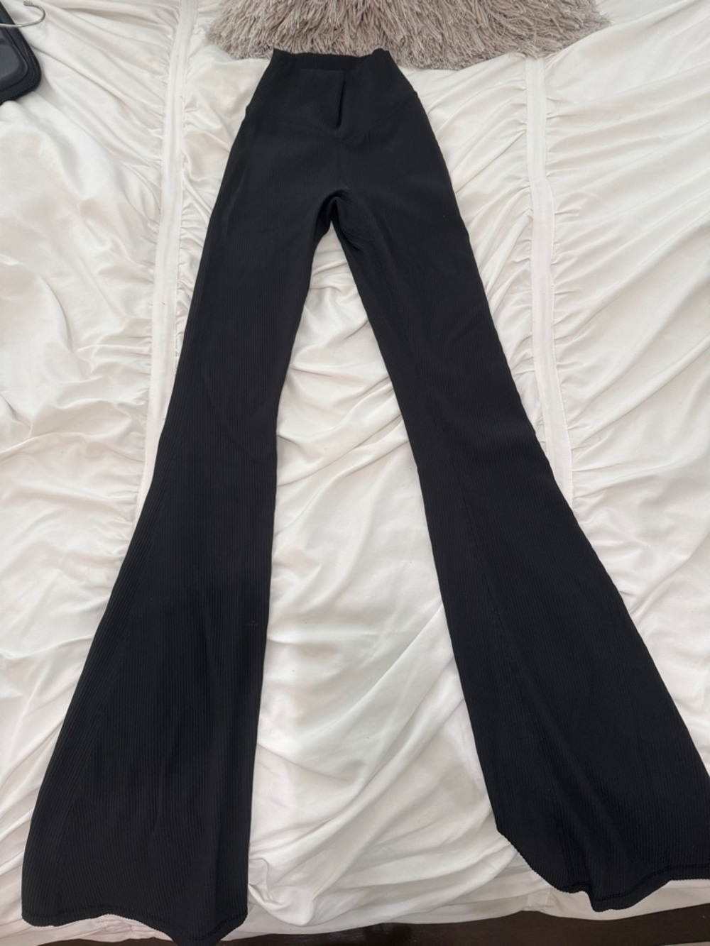BuffBunny Black Ribbed Flare Leggings